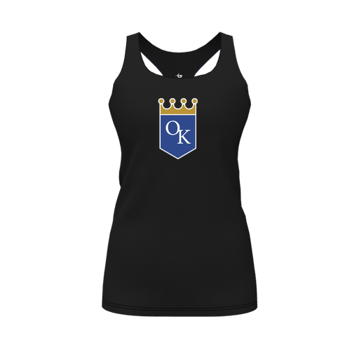 [CUS-DFW-RCBK-PER-BLK-FYS-LOGO3] Racerback Tank Top (Female Youth S, Black, Logo 3)