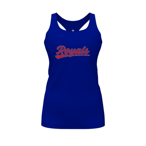 [CUS-DFW-RCBK-PER-RYL-FYS-LOGO2] Racerback Tank Top (Female Youth S, Royal, Logo 2)