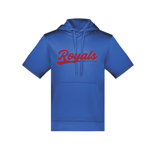 [6871.060.S-LOGO2] Men's Dri Fit Short Sleeve Hoodie (Adult S, Royal, Logo 2)