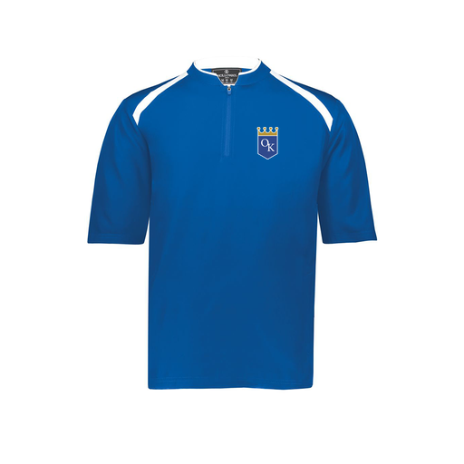 [229581-AS-RYL-LOGO3] Men's Dugout Short Sleeve Pullover (Adult S, Royal, Logo 3)