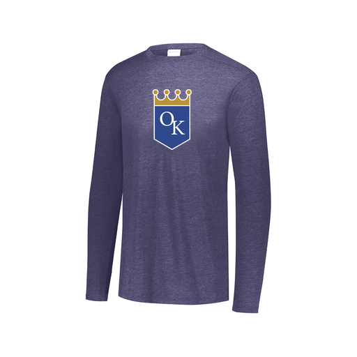[FTLCUBNV-AXS-LOGO3] Decker Men's Tri-Blend T-Shirt - Long Sleeve (Adult XS, Navy, Logo 3)