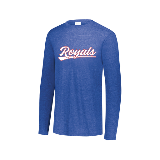 [FTLCUBRY-AXS-LOGO1] Decker Men's Tri-Blend T-Shirt - Long Sleeve (Adult XS, Royal, Logo 1)