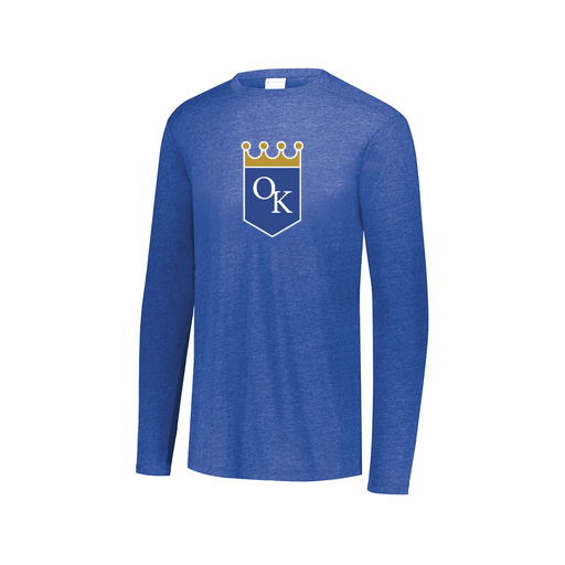 [FTLCUBRY-AXS-LOGO3] Decker Men's Tri-Blend T-Shirt - Long Sleeve (Adult XS, Royal, Logo 3)
