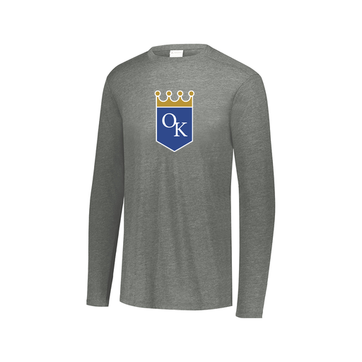 [FTLCUBGY-AXS-LOGO3] Decker Men's Tri-Blend T-Shirt - Long Sleeve (Adult XS, Gray, Logo 3)