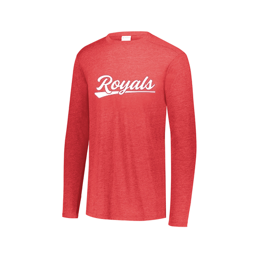 [FTLCUBRD-AXS-LOGO1] Decker Men's Tri-Blend T-Shirt - Long Sleeve (Adult XS, Red, Logo 1)