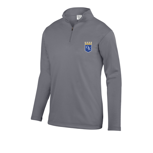 [FOLQFFGY-AS-LOGO3] Decker Men's FlexFleece 1/4 Zip (Adult S, Gray, Logo 3)