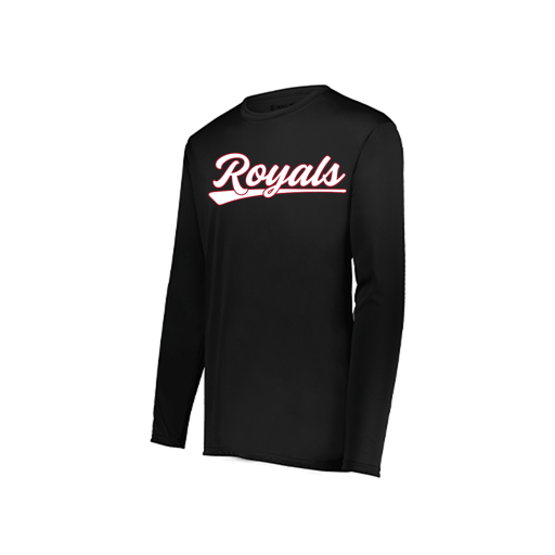 [222823.080.S-LOGO1] Youth LS Smooth Sport Shirt (Youth S, Black, Logo 1)