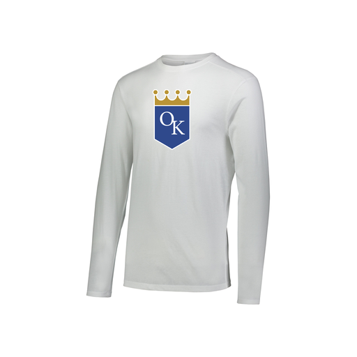 [FTLCUBWH-YS-LOGO3] Decker Youth Tri-Blend T-Shirt - Long Sleeve (Youth S, White, Logo 3)