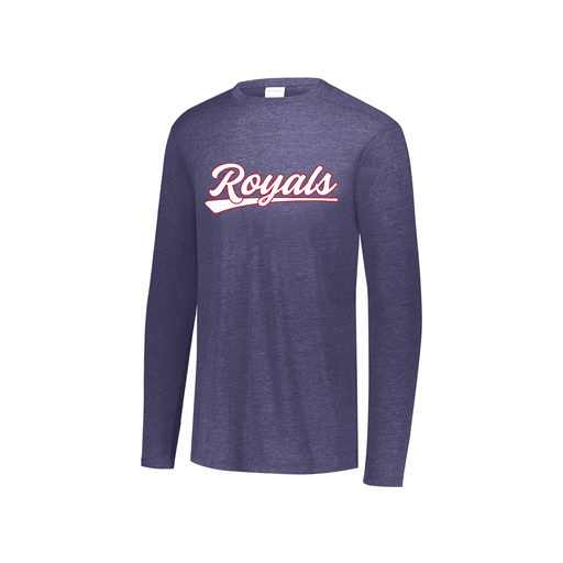 [FTLCUBNV-YS-LOGO1] Decker Youth Tri-Blend T-Shirt - Long Sleeve (Youth S, Navy, Logo 1)