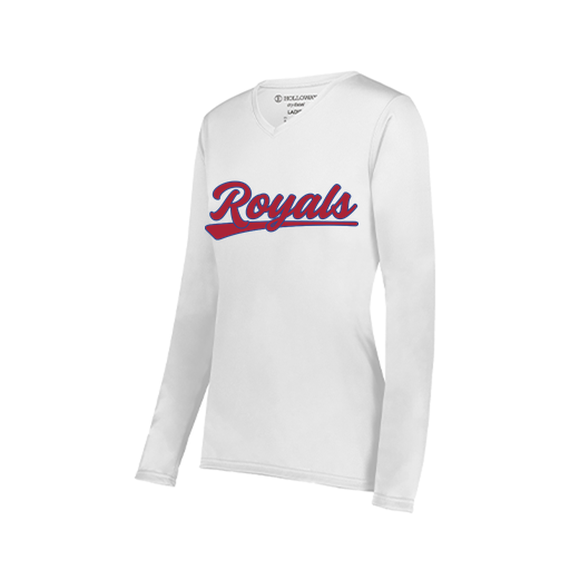 [222824.005.S-LOGO2] Ladies LS Smooth Sport Shirt (Female Adult S, White, Logo 2)