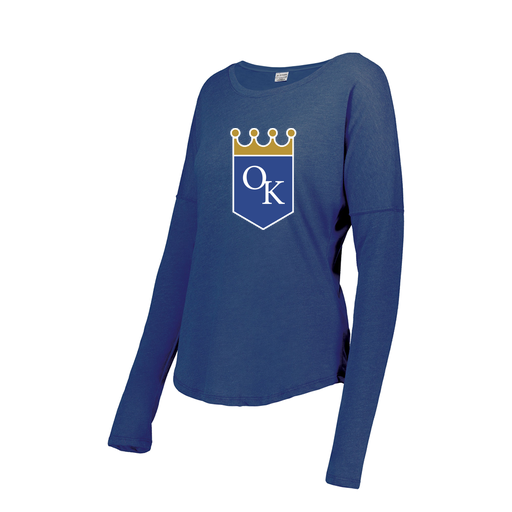 [FTLCUBRY-FAS-LOGO3] Decker Women's Tri-Blend T-Shirt - Long Sleeve (Female Adult S, Royal, Logo 3)